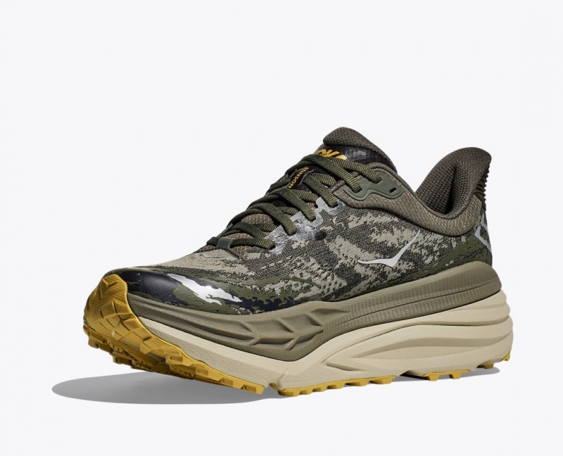 Olive / Black Men's HOKA Stinson 7 Trail Running Shoes | 3742851-RK