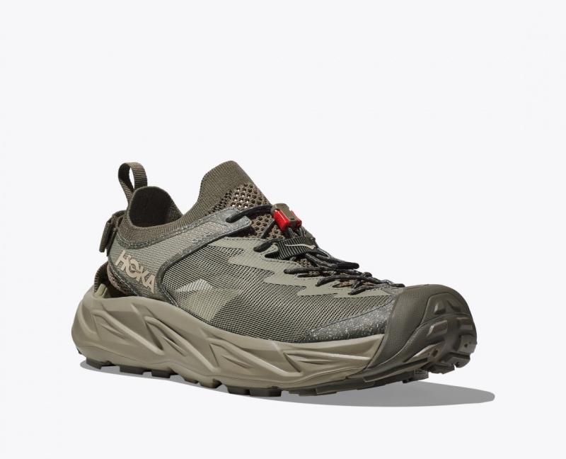 Olive / Khaki Men's HOKA Hopara 2 Sandals | 0137492-VG