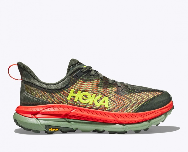 Olive / Red Men\'s HOKA Mafate Speed 4 Trail Running Shoes | 4603271-CO