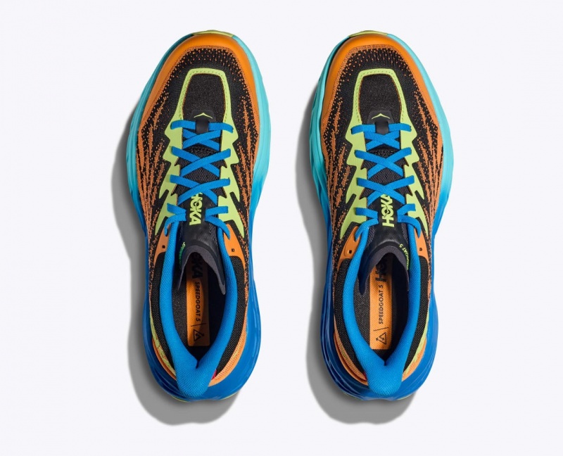 Orange / Black / Blue Men's HOKA Speedgoat 5 Trail Running Shoes | 4316098-IT