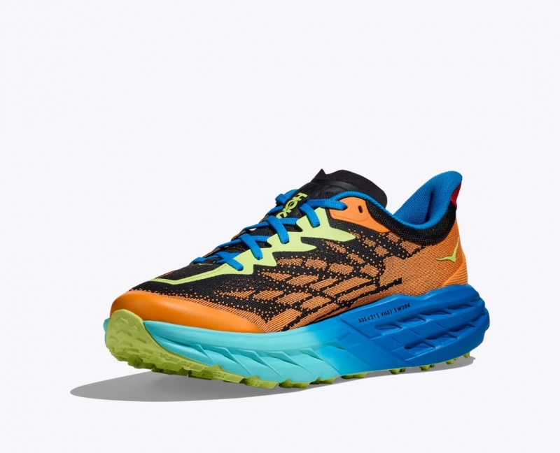 Orange / Black / Blue Men's HOKA Speedgoat 5 Trail Running Shoes | 4316098-IT