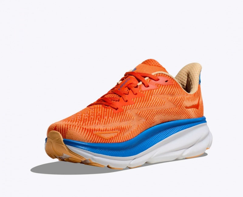 Orange / Blue Men's HOKA Clifton 9 Running Shoes | 7129038-DR