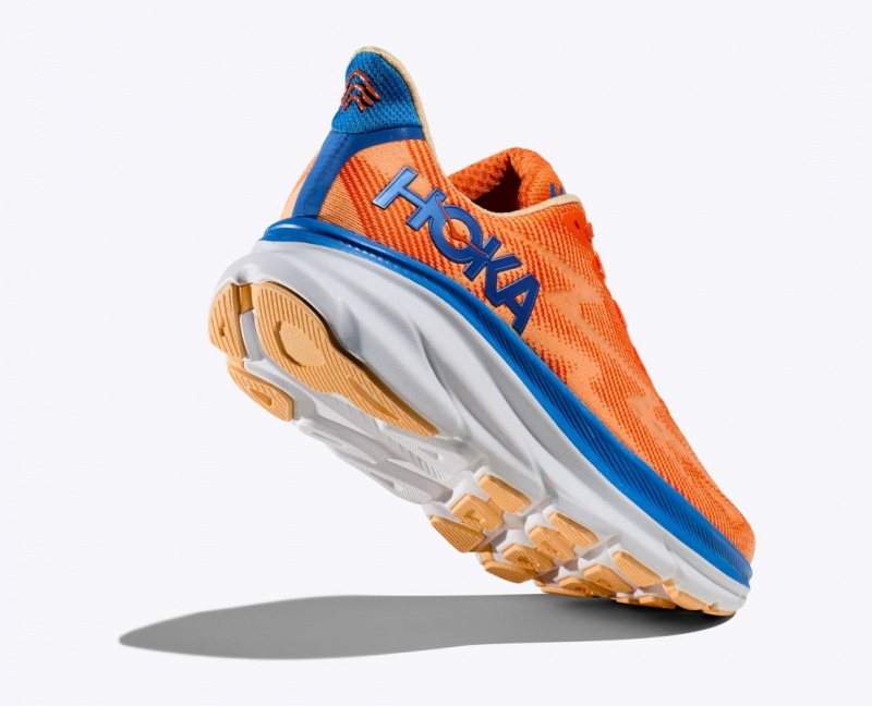 Orange / Blue Men's HOKA Clifton 9 Running Shoes | 7129038-DR