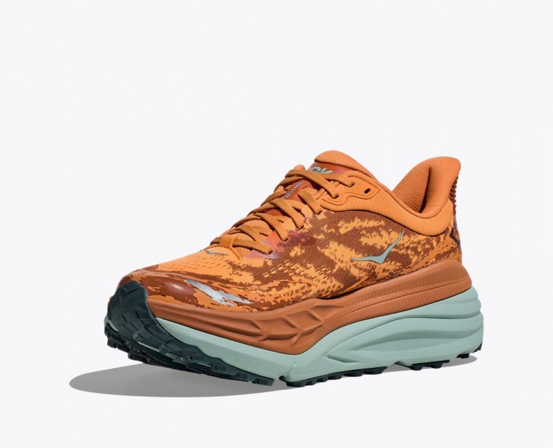 Orange / Brown Men's HOKA Stinson 7 Trail Running Shoes | 5143907-GI