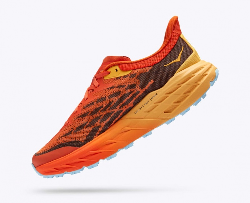 Orange / Dark Brown Men's HOKA Speedgoat 5 Trail Running Shoes | 1043698-JU