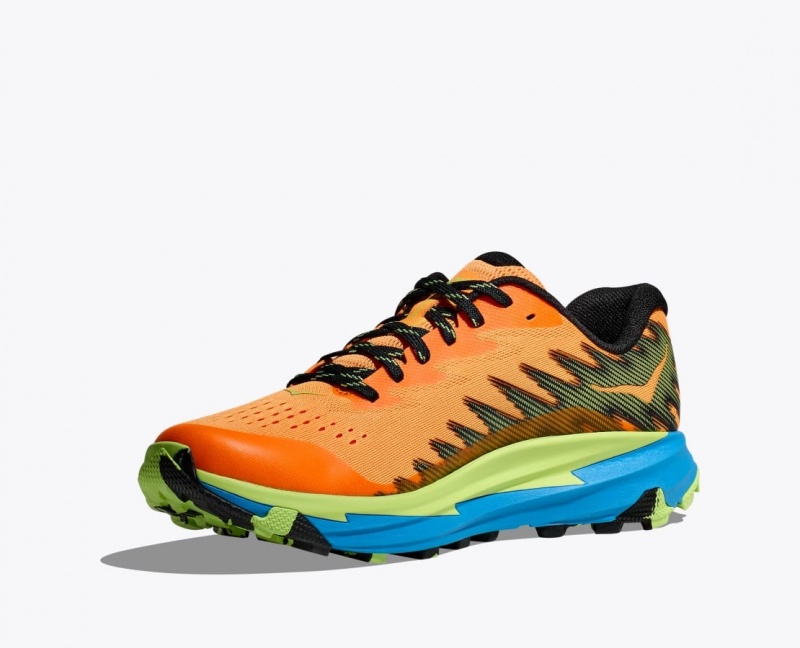 Orange / Green Men's HOKA Torrent 3 Trail Running Shoes | 1078396-LX