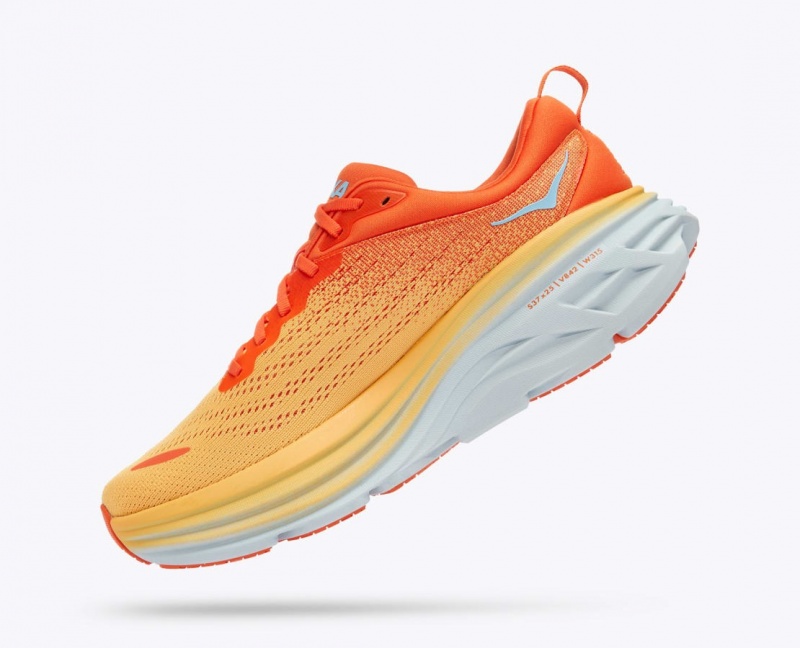 Orange / Red Men's HOKA Bondi 8 Running Shoes | 8394620-AJ