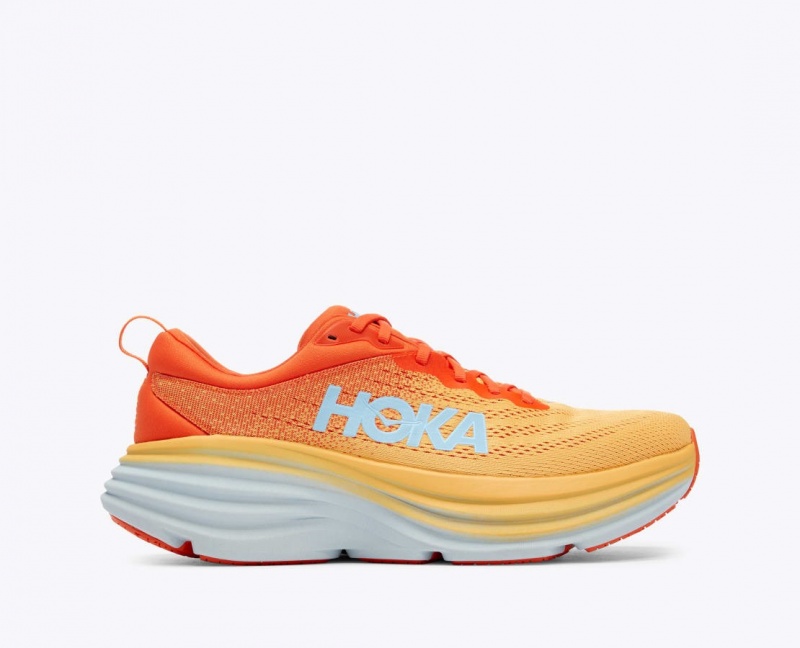 Orange / Red Men\'s HOKA Bondi 8 Running Shoes | 8394620-AJ