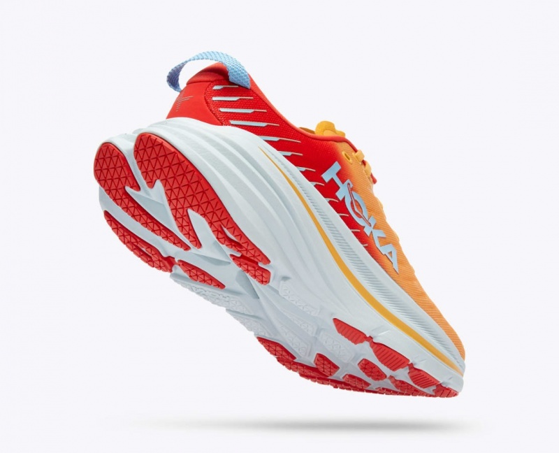 Orange / Red Men's HOKA Bondi X Running Shoes | 0413657-GE