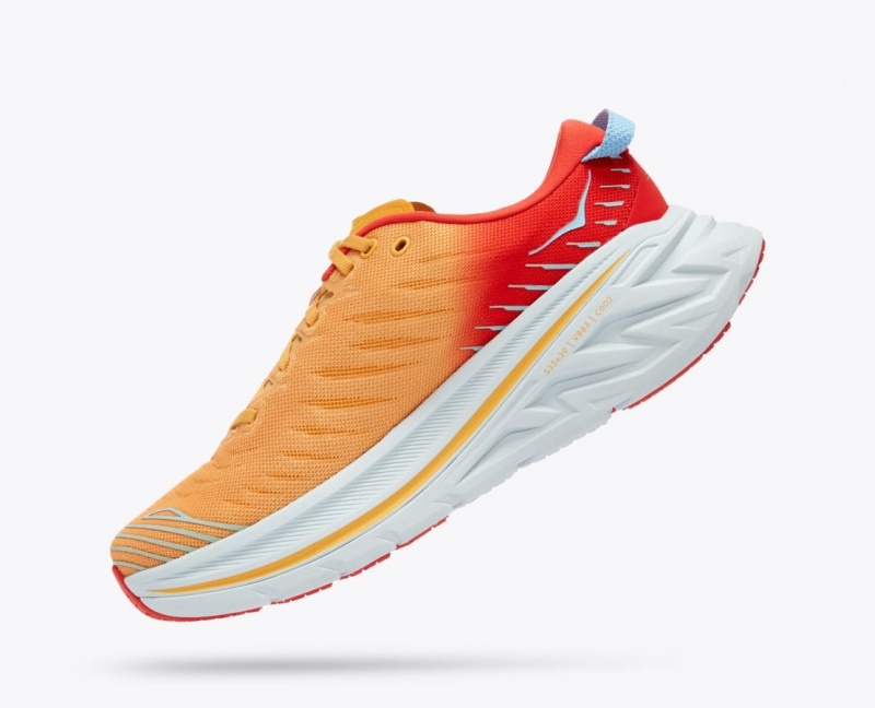 Orange / Red Men's HOKA Bondi X Running Shoes | 0413657-GE