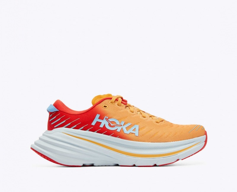 Orange / Red Men\'s HOKA Bondi X Running Shoes | 0413657-GE