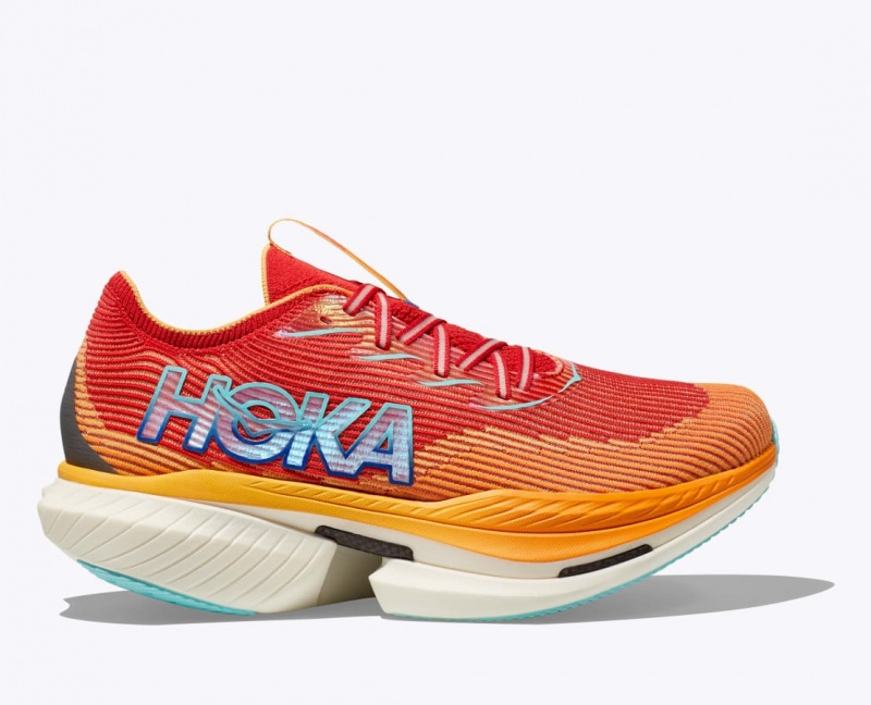 Orange / Red Men\'s HOKA Cielo X1 Running Shoes | 3896570-BU