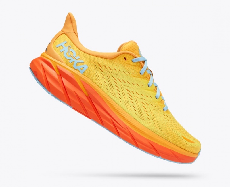 Orange / Yellow Men's HOKA Clifton 8 Running Shoes | 0527619-HW