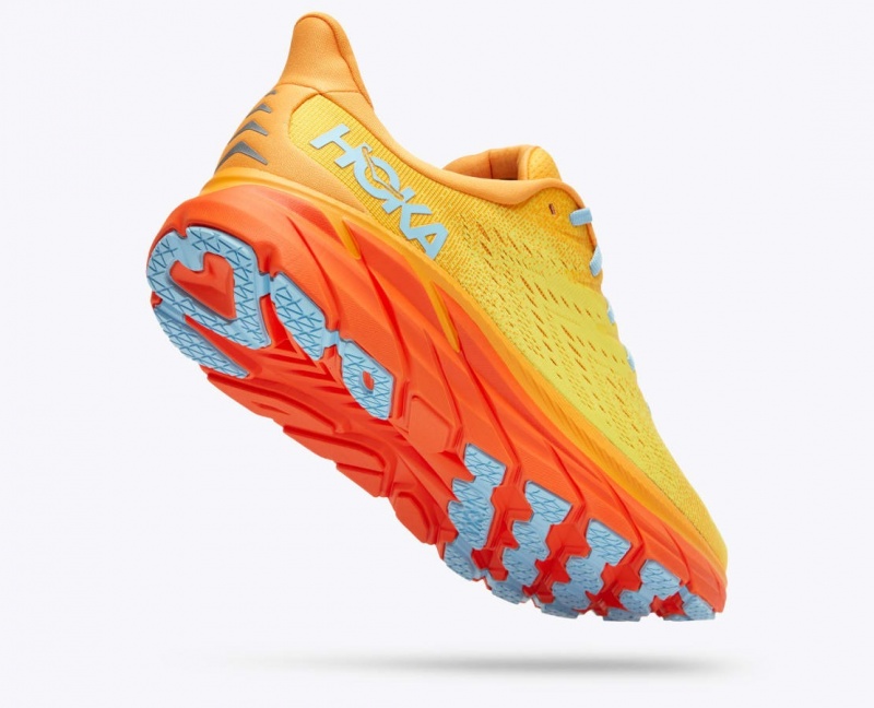 Orange / Yellow Men's HOKA Clifton 8 Running Shoes | 0527619-HW