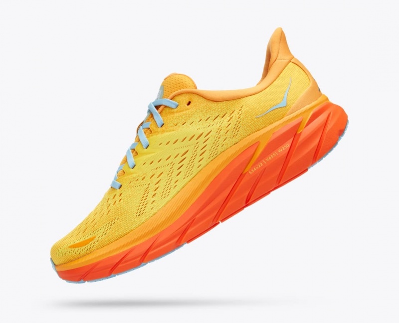 Orange / Yellow Men's HOKA Clifton 8 Running Shoes | 0527619-HW