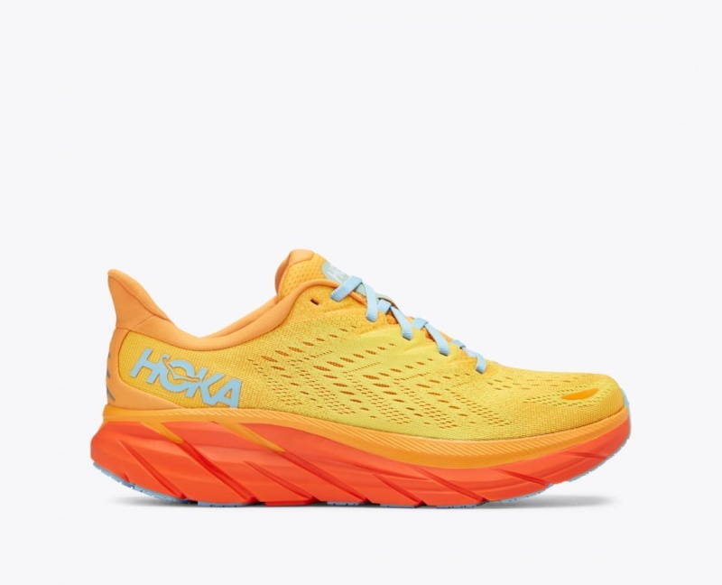 Orange / Yellow Men\'s HOKA Clifton 8 Running Shoes | 0527619-HW