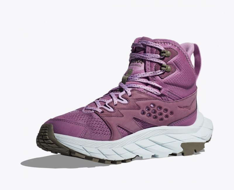 Pink Women's HOKA Anacapa Breeze Mid Hiking Boots | 0625713-WY