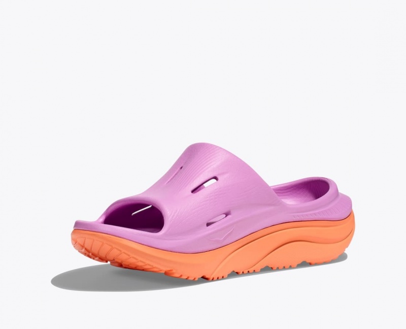 Pink / Orange Kids' HOKA Ora Recovery 3 Slides | 8096541-JH