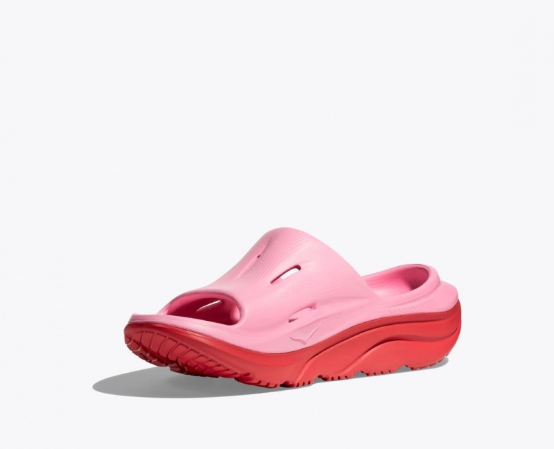 Pink / Red Kids' HOKA Ora Recovery 3 Slides | 3986245-DL