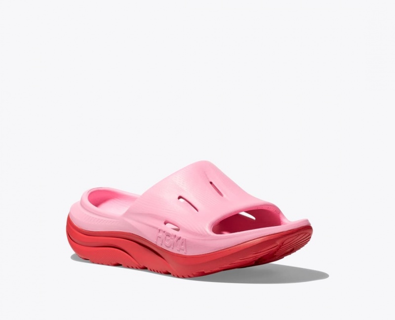 Pink / Red Kids' HOKA Ora Recovery 3 Slides | 3986245-DL