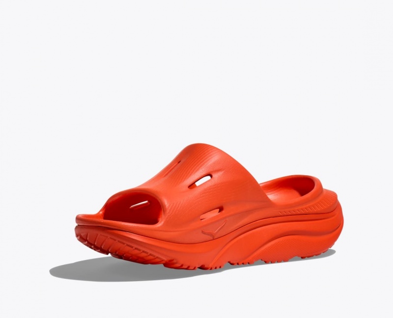 Red Orange Women's HOKA Ora Recovery 3 Slide | 0154267-YU