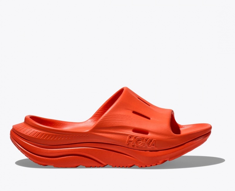 Red Orange Women\'s HOKA Ora Recovery 3 Slide | 0154267-YU