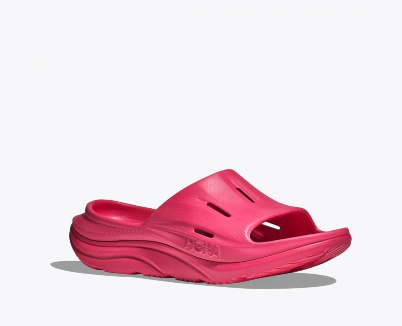 Red Women's HOKA Ora Recovery 3 Slide | 8041769-VB