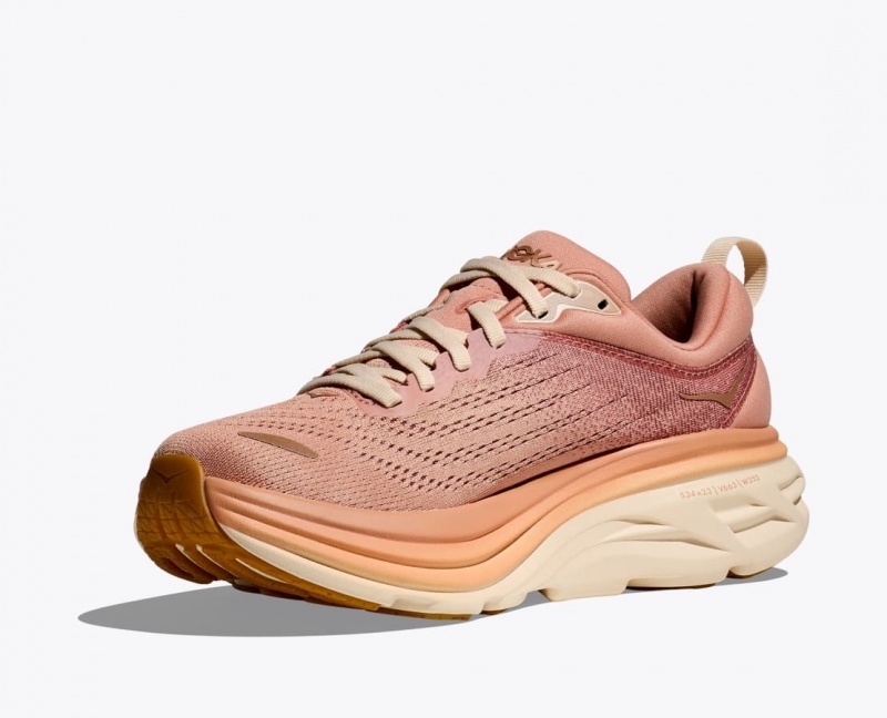 Rose Gold Women's HOKA Bondi 8 Running Shoes | 9518604-NE