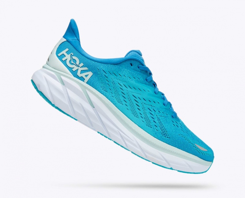 Turquoise Men's HOKA Clifton 8 Running Shoes | 8752903-SX