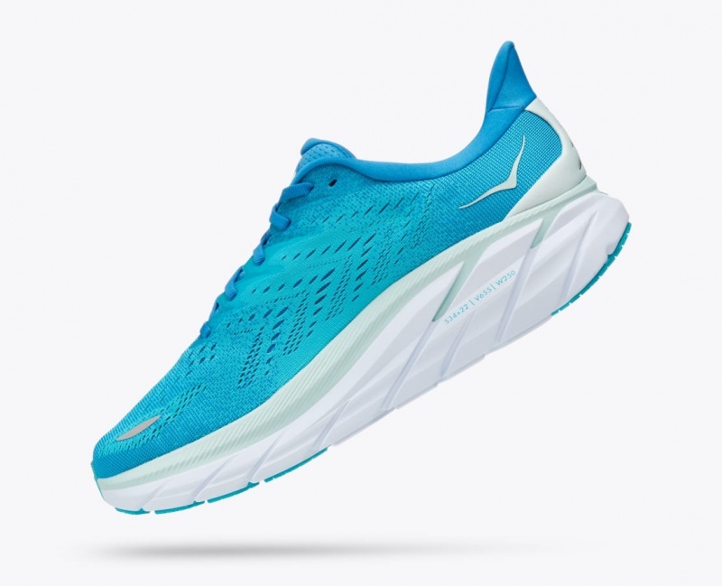 Turquoise Men's HOKA Clifton 8 Running Shoes | 8752903-SX