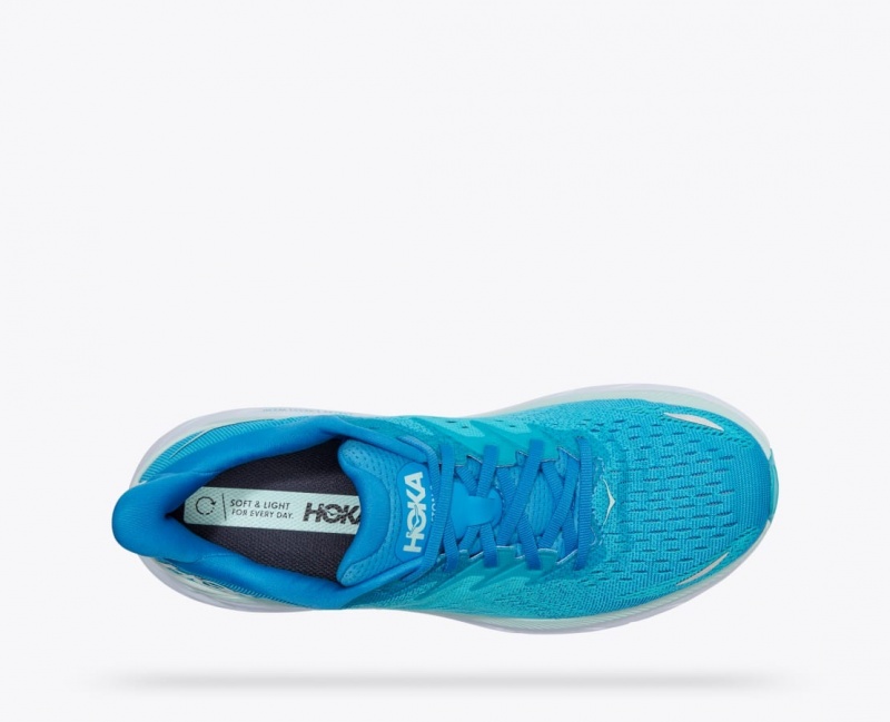 Turquoise Men's HOKA Clifton 8 Running Shoes | 8752903-SX