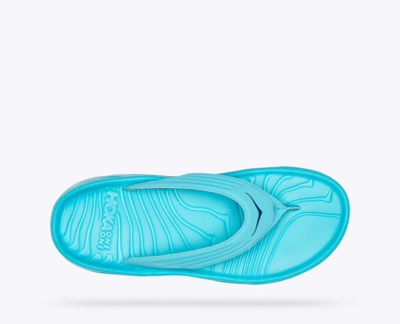 Turquoise Men's HOKA ORA Recovery Flip Flops | 1257893-CV