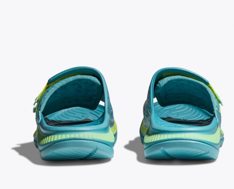 Turquoise Men's HOKA Ora Luxe Slide | 4610528-DA