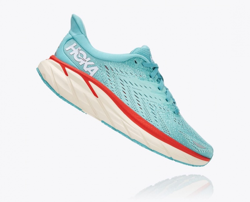 Turquoise Women's HOKA Clifton 8 Running Shoes | 0318267-JH