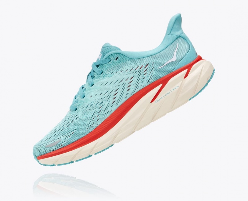 Turquoise Women's HOKA Clifton 8 Running Shoes | 0318267-JH