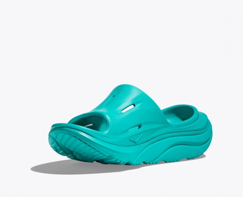 Turquoise Women's HOKA Ora Recovery 3 Slide | 6218537-WH