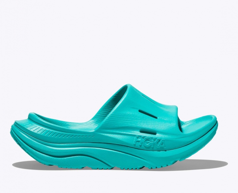 Turquoise Women\'s HOKA Ora Recovery 3 Slide | 6218537-WH