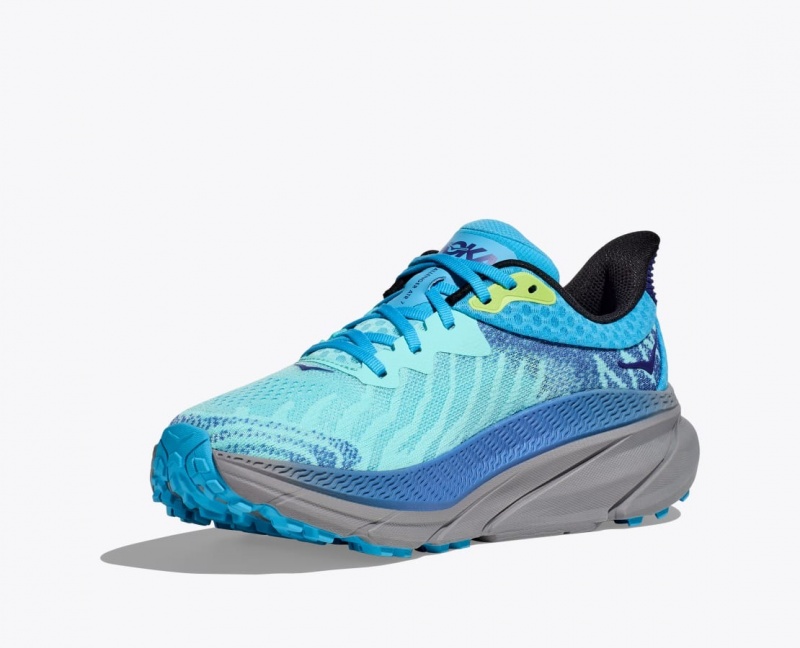 Turquoise / Blue Men's HOKA Challenger 7 Trail Running Shoes | 8347912-FO