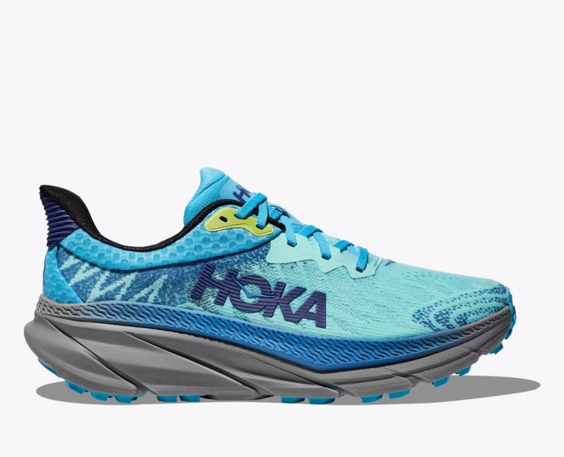 Turquoise / Blue Men\'s HOKA Challenger 7 Trail Running Shoes | 8347912-FO