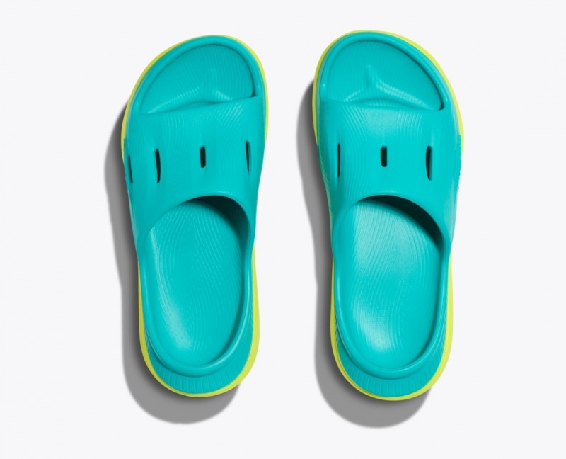 Turquoise / Green Kids' HOKA Ora Recovery 3 Slides | 0362749-KZ