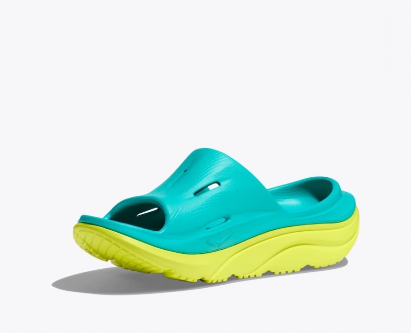 Turquoise / Green Kids' HOKA Ora Recovery 3 Slides | 0362749-KZ