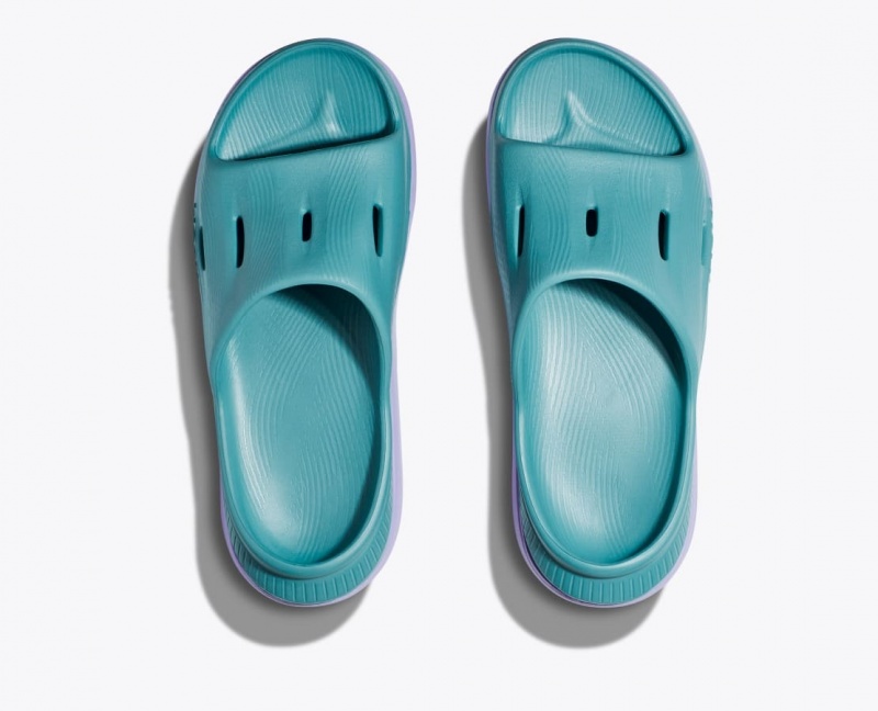 Turquoise / Light Purple Kids' HOKA Ora Recovery 3 Slides | 3461980-QP