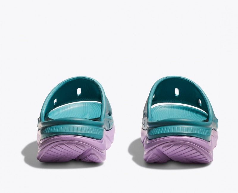 Turquoise / Light Purple Kids' HOKA Ora Recovery 3 Slides | 3461980-QP