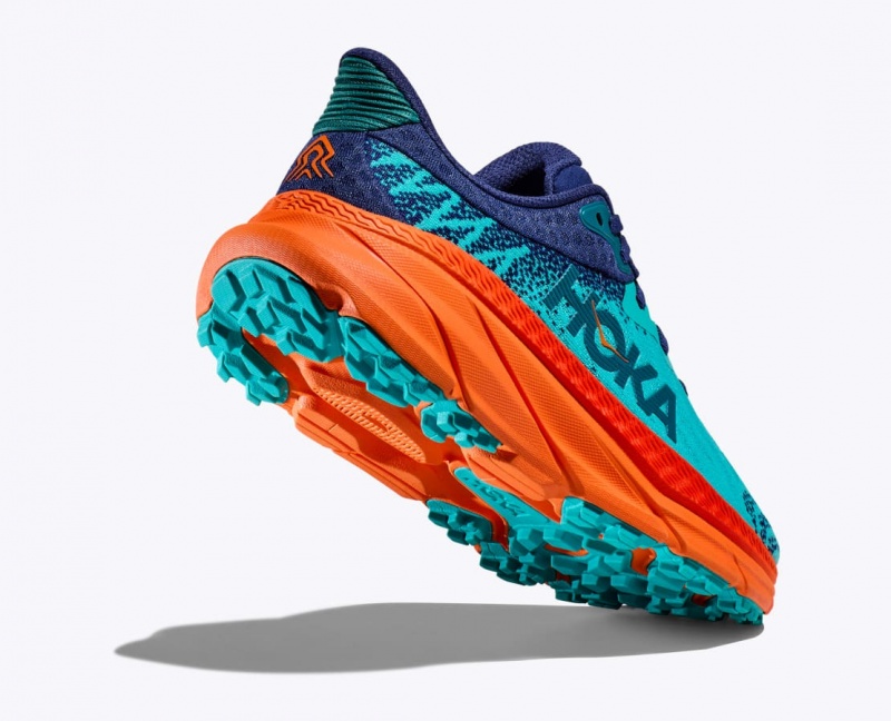 Turquoise / Navy Women's HOKA Challenger 7 Trail Running Shoes | 8291463-UB