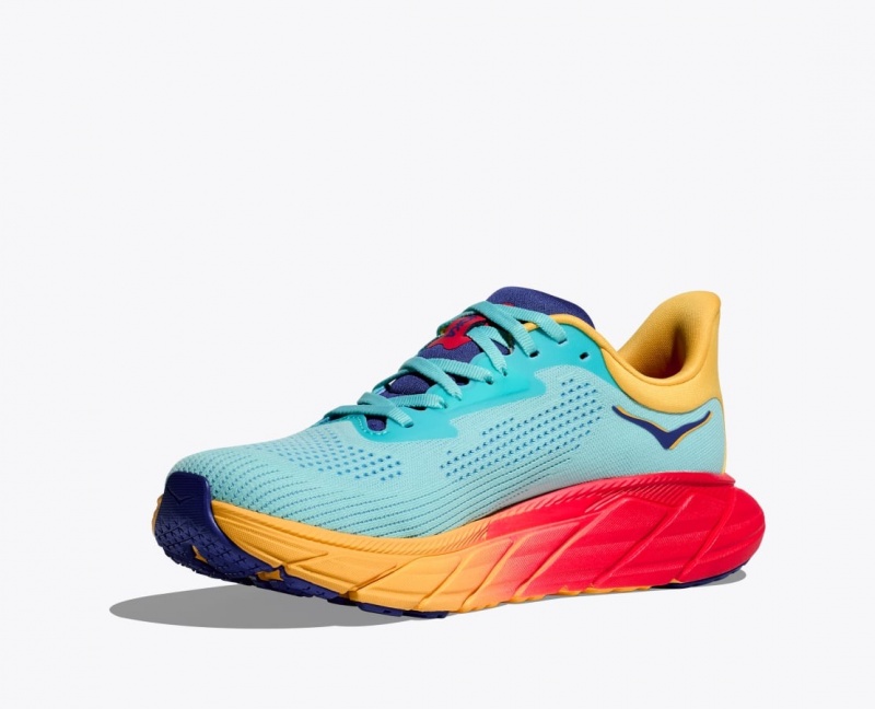 Turquoise / Orange Women's HOKA Arahi 7 Running Shoes | 4198257-CG