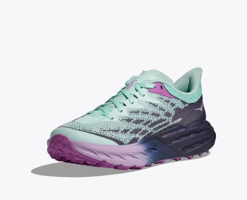 Turquoise / Purple Women's HOKA Speedgoat 5 Trail Running Shoes | 5132960-GE