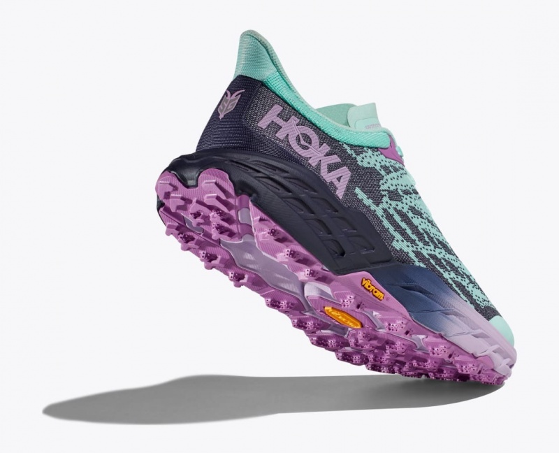 Turquoise / Purple Women's HOKA Speedgoat 5 Trail Running Shoes | 5132960-GE