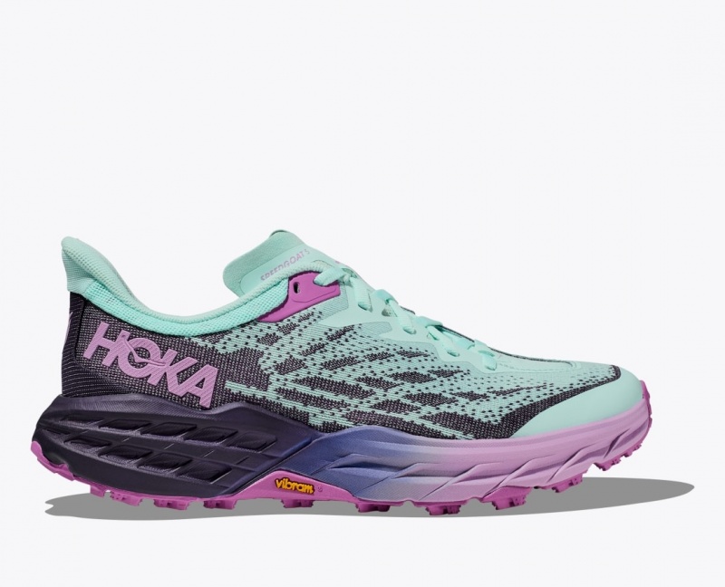 Turquoise / Purple Women\'s HOKA Speedgoat 5 Trail Running Shoes | 5132960-GE