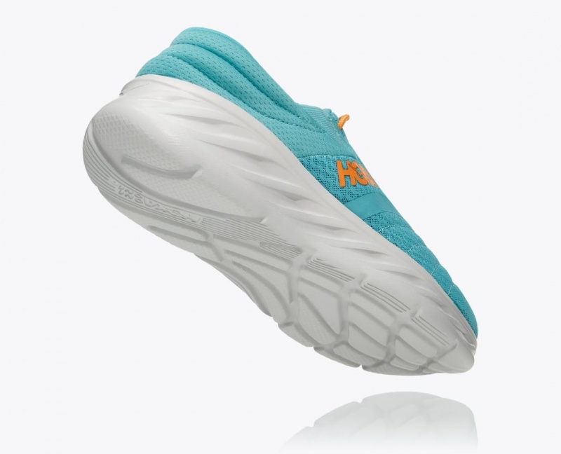 Turquoise / White Men's HOKA Ora Recovery 2 Slip On Shoes | 5940312-NA