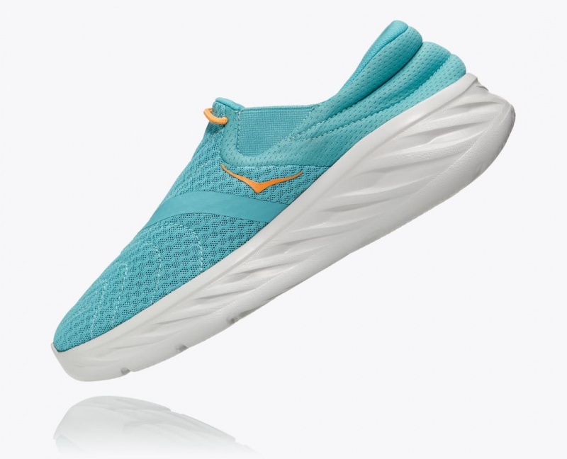 Turquoise / White Men's HOKA Ora Recovery 2 Slip On Shoes | 5940312-NA